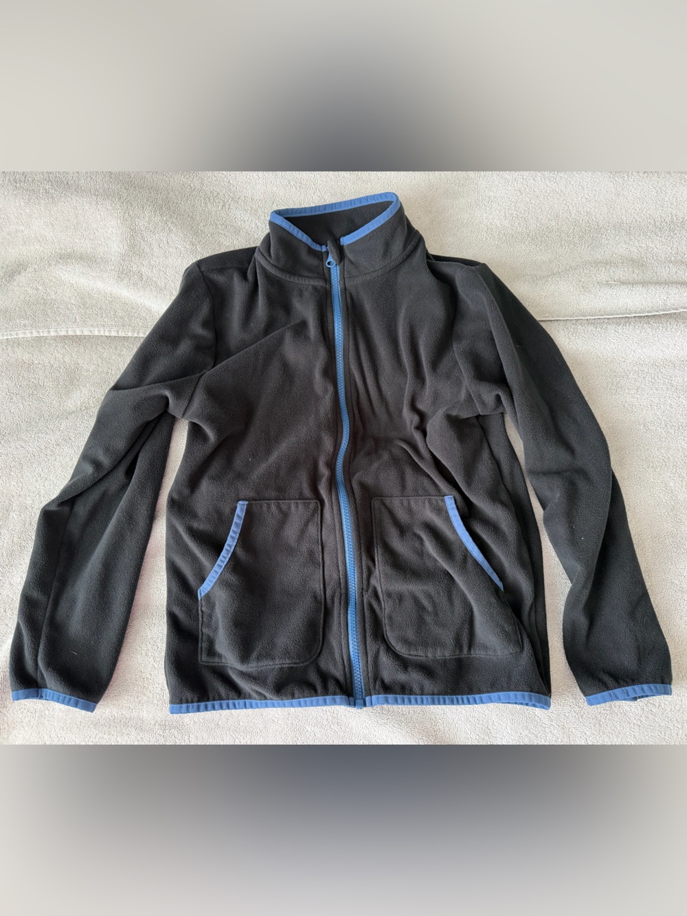 Joe Fresh Black Fleece Jacket with Blue Trim